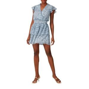 Aqua Smocked Animal Dress Blue/White Size Medium